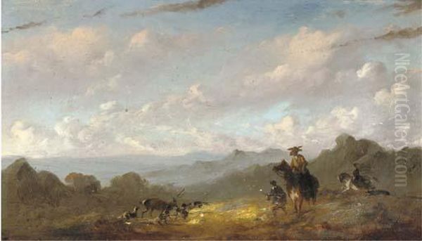 The Deer Hunt Oil Painting by Johannes Tavenraat