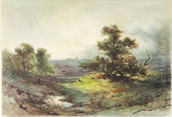 Farms At Materborn Oil Painting by Johannes Tavenraat