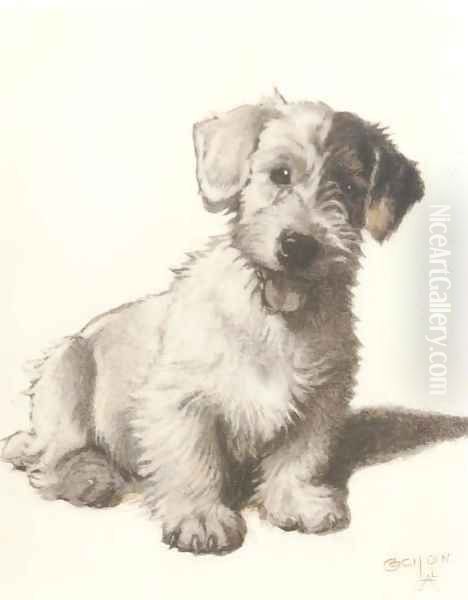 A sealyham terrier Oil Painting by Cecil Charles Aldin