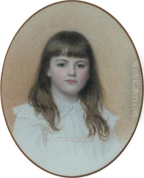 Portrait De Jeune Fille En Buste Oil Painting by Edward Tayler