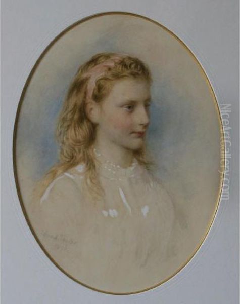 Portrait Of A Young Lady Oil Painting by Edward Tayler