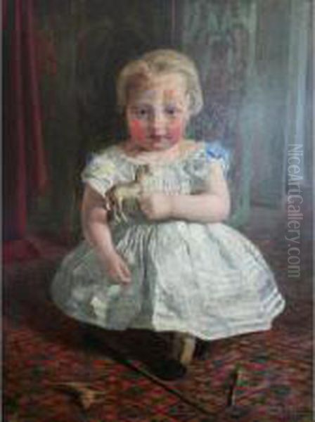 Portrait Of A Child Oil Painting by Edward R Taylor