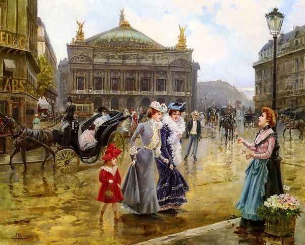 L'opera, Paris Oil Painting by Joaquin Pallares y Allustante