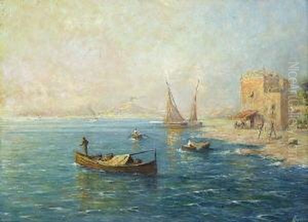 Blick Auf Die Bucht Von Neapel. Oil Painting by Isidore, Baron Taylor