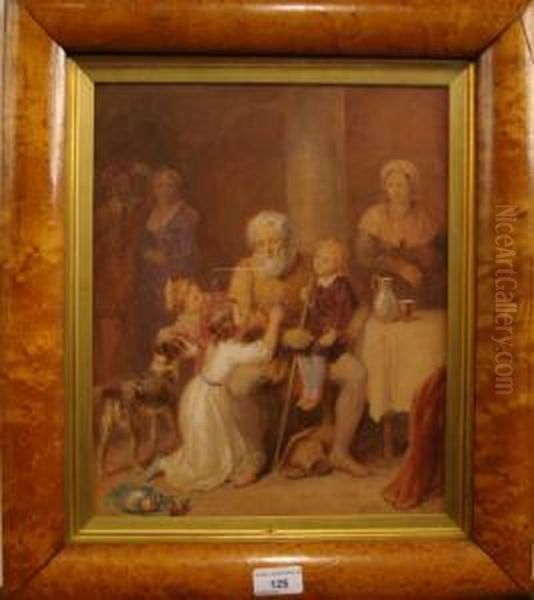 The Grandfather And Children Oil Painting by James Fraser Taylor