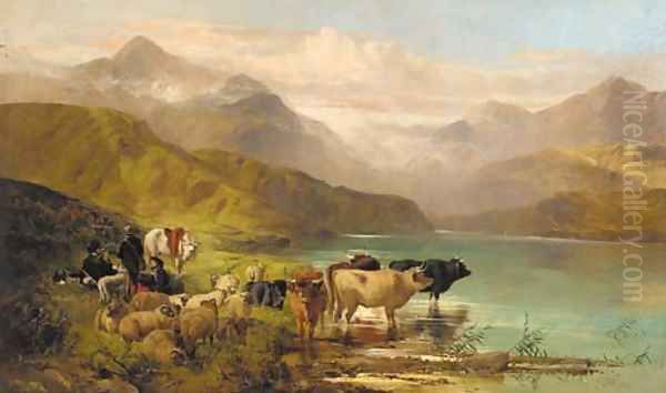 The mid-day rest Oil Painting by Joseph Denovan Adam