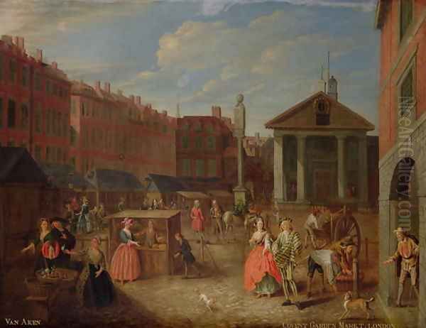 View of Covent Garden Oil Painting by Joseph van Aken