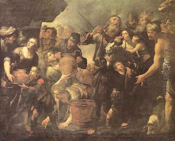 Moses Drawing Water from the Rock Oil Painting by Gioacchino Assereto