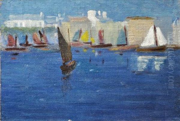 Boats At Concarneau Oil Painting by Samuel Connolly Taylor