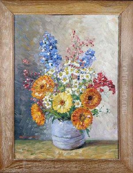 A Spray Of Flowers In A Vase Oil Painting by Walter Taylor