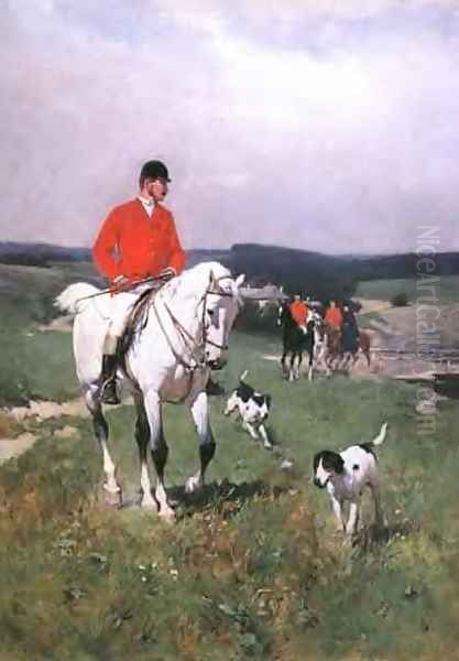 Hunt with Hounds Oil Painting by Sigismund Ajdukiewicz