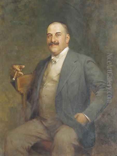 Portrait of a Man Oil Painting by Sigismund Ajdukiewicz