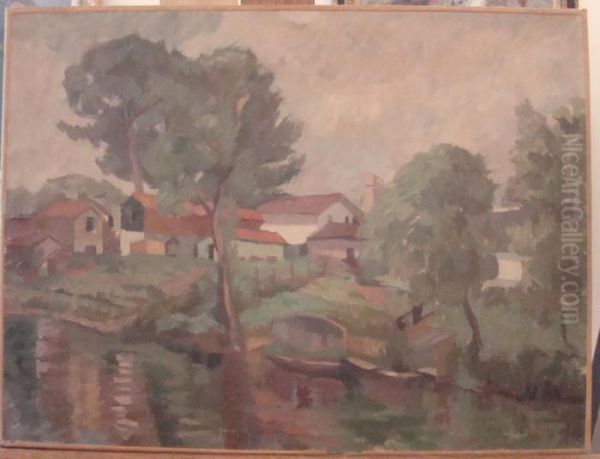 Bord De Seine Oil Painting by Georges Tcherkessof