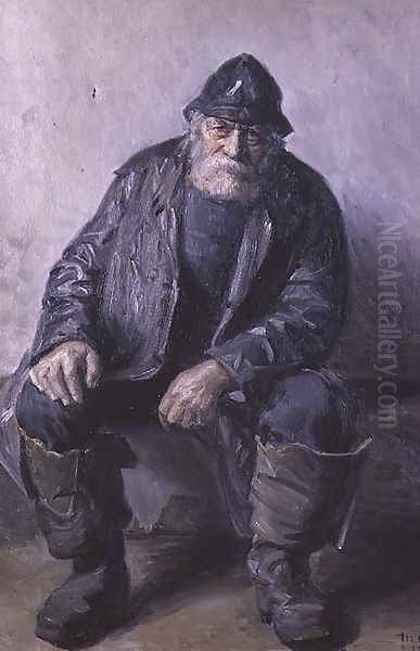 Skagen Fisherman Oil Painting by Michael Peter Ancher