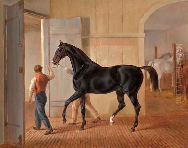 The Stallion Logic (Der Hengst Logic) Oil Painting by Adam Albrecht