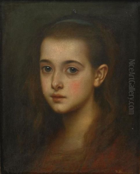 Portrait Of A Girl Oil Painting by Theodore Tchoumakoff