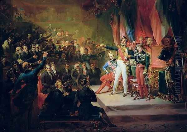 The Swearing-In of Louis-Philippe Oil Painting by Felix Auvray