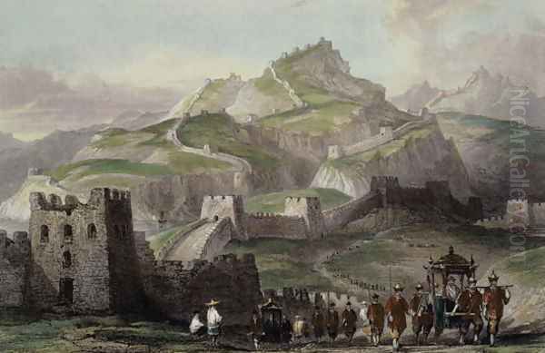 The Great Wall of China, from 'China in a Series of Views' Oil Painting by Thomas Allom