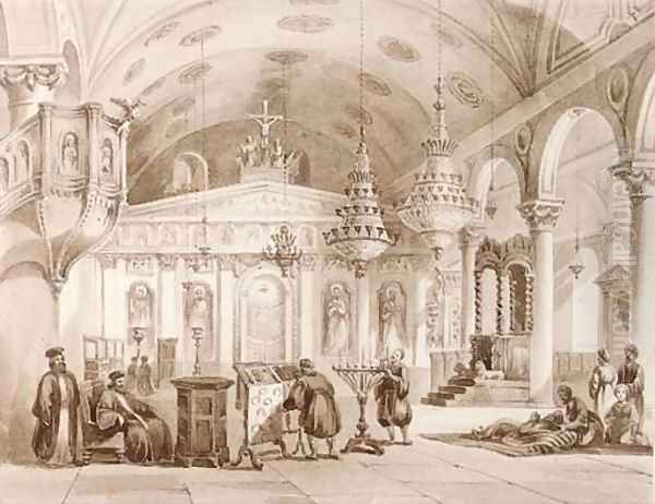 The Greek Church of Baloukli near Constantinople Oil Painting by Thomas Allom