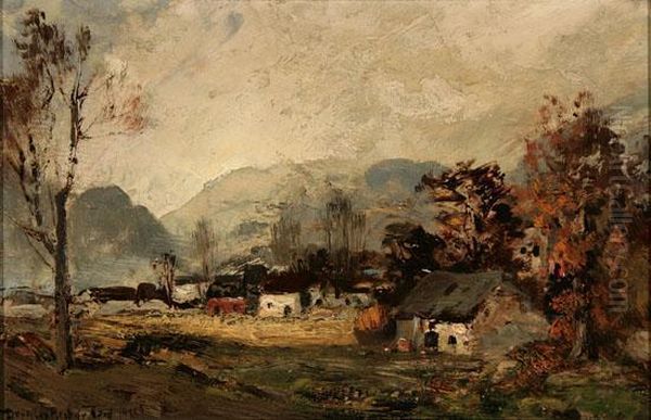 Country Village Oil Painting by Douglas Arthur Teed