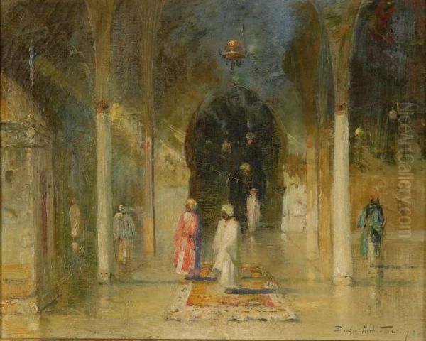 Interior Mosque Scene Oil Painting by Douglas Arthur Teed