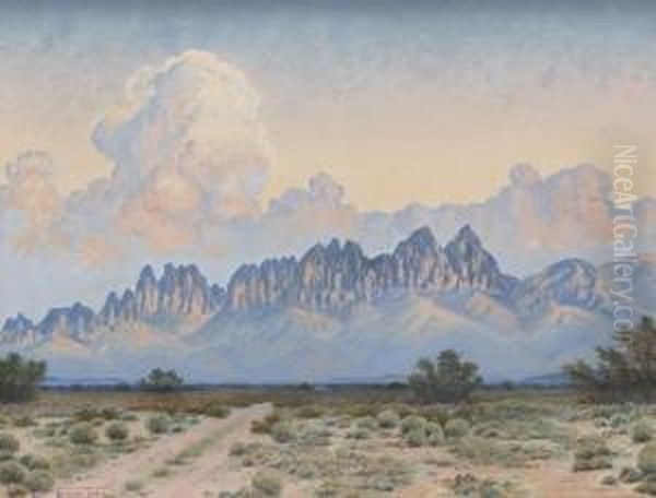 Davis Mountains Oil Painting by Lewis Woods Teel