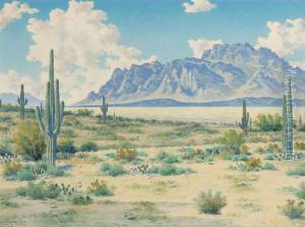 West Texas Landscape Oil Painting by Lewis Woods Teel