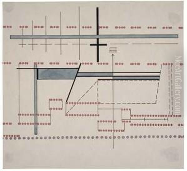 Untitled (abstract Composition) Oil Painting by Karel Teige