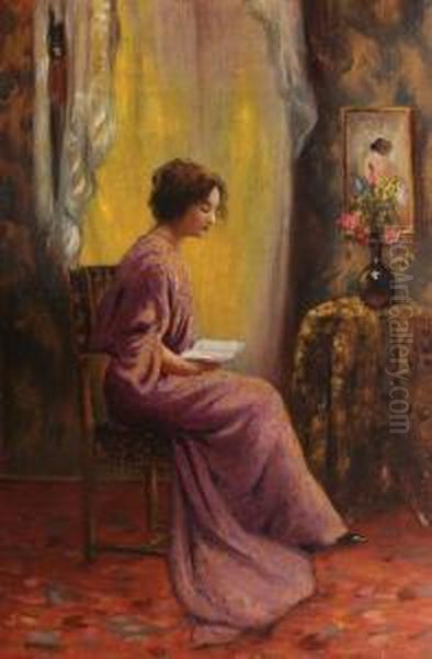 Lectura Oil Painting by Misu Teisanu