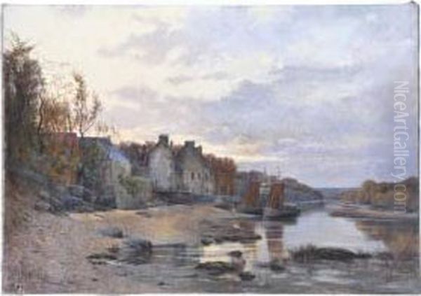 La Riviere Du Pouldu Oil Painting by Louis Julien Telinge