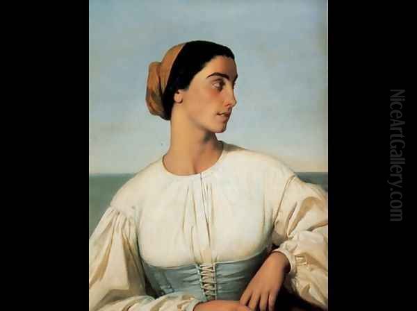 Woman from St. Jean de Luz Oil Painting by Eugene-Emmanuel Amaury-Duval