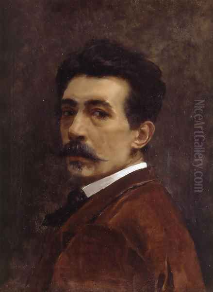 Autorretrato (Self-portrait) Oil Painting by Juan Joaquin Agrasot