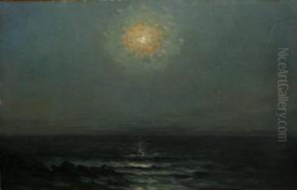 Luna Plina Oil Painting by Nicolae Tempeanu