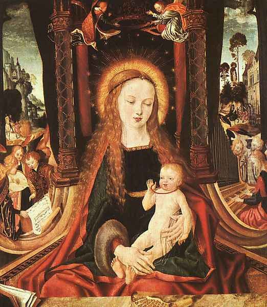 Madonna and Child, 1490-1500 Oil Painting by Master of the Aix-en-Chapel Altarpiece