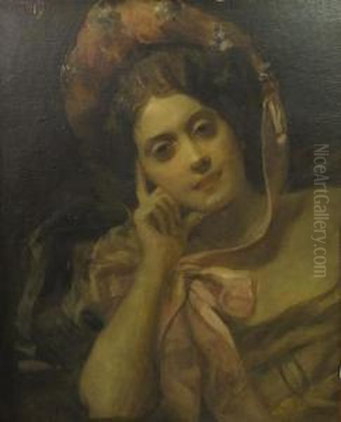 Portrait Of Young Lady Oil Painting by Hans Temple