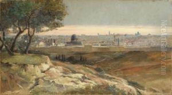 View Of Jerusalem Oil Painting by T. M. Templeton