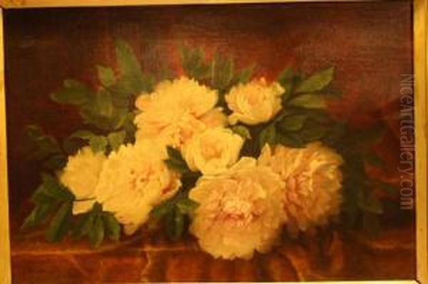 Witte Rozen Oil Painting by Pieter Ten Cate