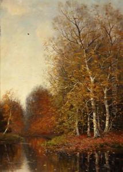 Herfstbos Oil Painting by Pieter Ten Cate