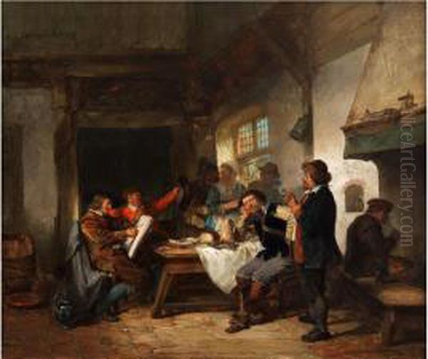 Der Maler In Einer Gaststube Oil Painting by Herman Frederik Carel ten Kate