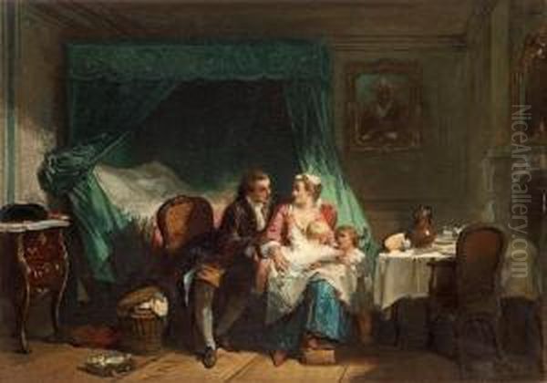 Family Idyll Oil Painting by Herman Frederik Carel ten Kate