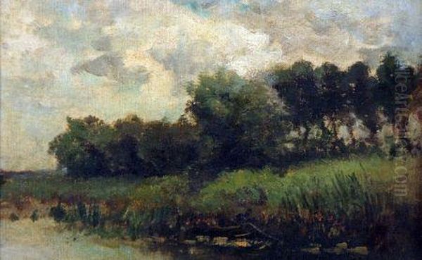 River Landscape Oil Painting by Jan Mari Henri Ten Kate