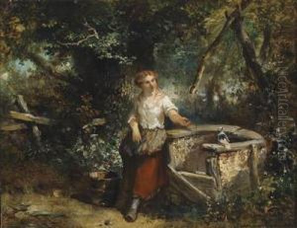 The Well Oil Painting by Jan Mari Henri Ten Kate