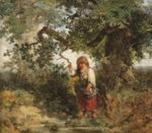 The Little Wood Gatherers Oil Painting by Jan Mari Henri Ten Kate