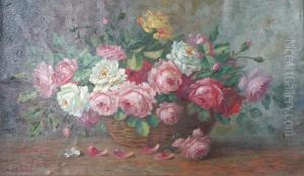 Blomsterstilleben Oil Painting by Martin Tengberg