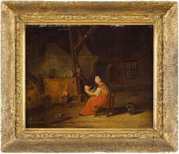 Scena Familiare In Interno Oil Painting by Abraham Teniers