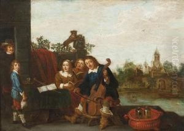 Musizierendefamilie Oil Painting by Abraham Teniers