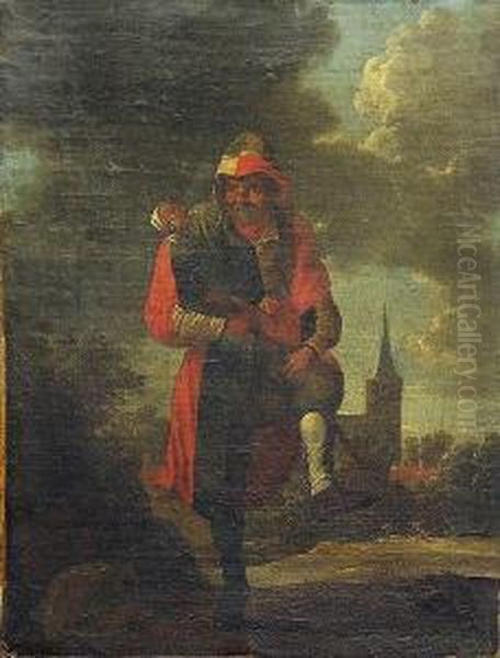 Le Montreur De Marionnette Oil Painting by David The Younger Teniers