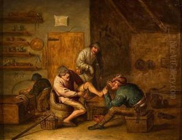 Escena De Taberna Con Un Cirujano Oil Painting by David The Younger Teniers