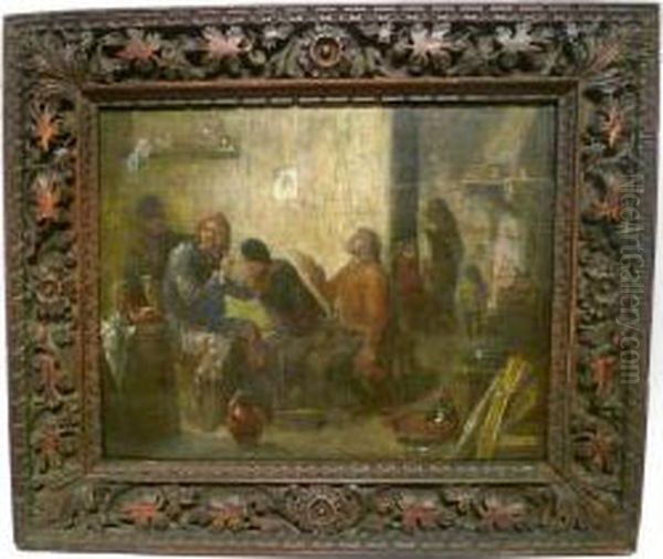 Scene De Taverne Oil Painting by David The Elder Teniers