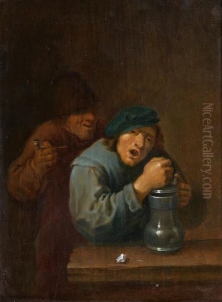 Deux Buveurs Chantant Oil Painting by David The Younger Teniers